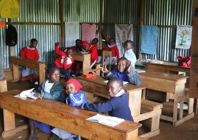 Students sitting in their desks - Kindergarten Class